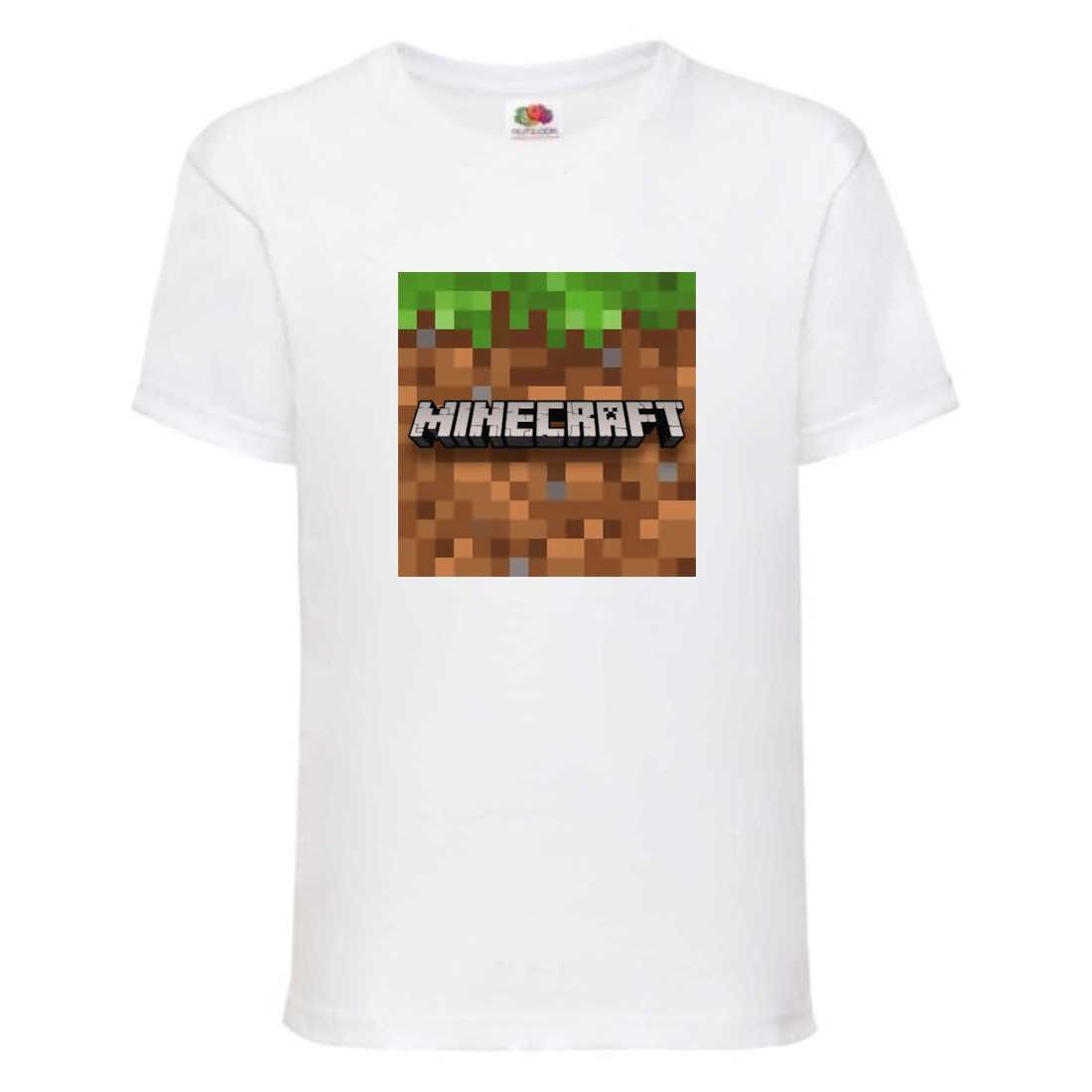 Футболка дитяча Майнкрафт Minecraft (MC-012) біла, розмір 104-116-128-140-152-164