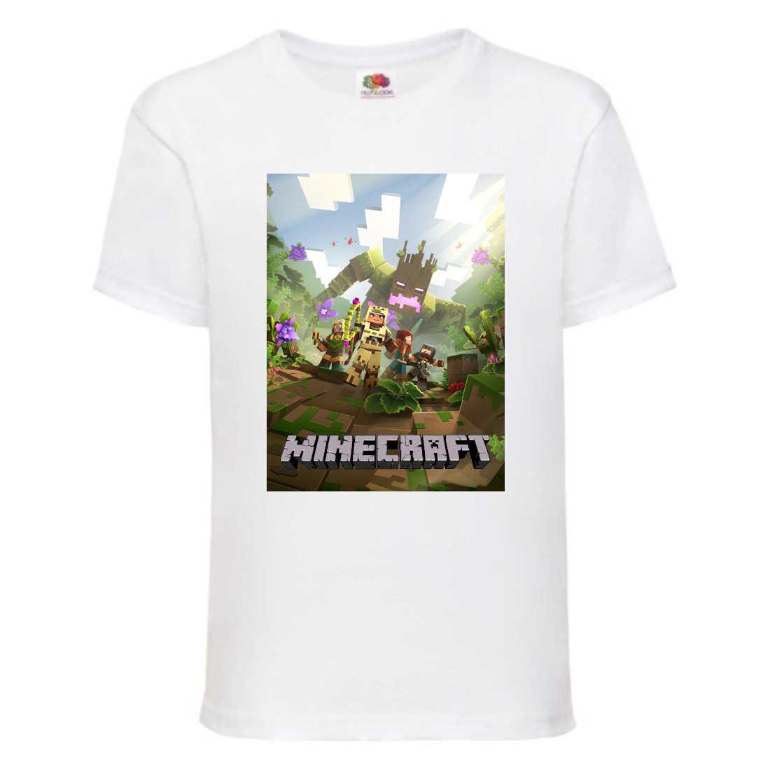 Футболка дитяча Майнкрафт Minecraft (MC-013) біла, розмір 104-116-128-140-152-164