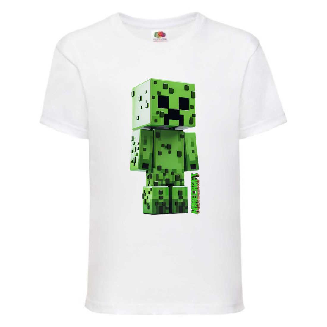 Футболка дитяча Майнкрафт Minecraft (MC-018) біла, розмір 104-116-128-140-152-164