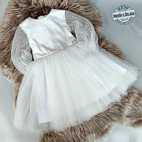 Пишне біле ошатне плаття для дівчинки "Сніжка" (98-128р)