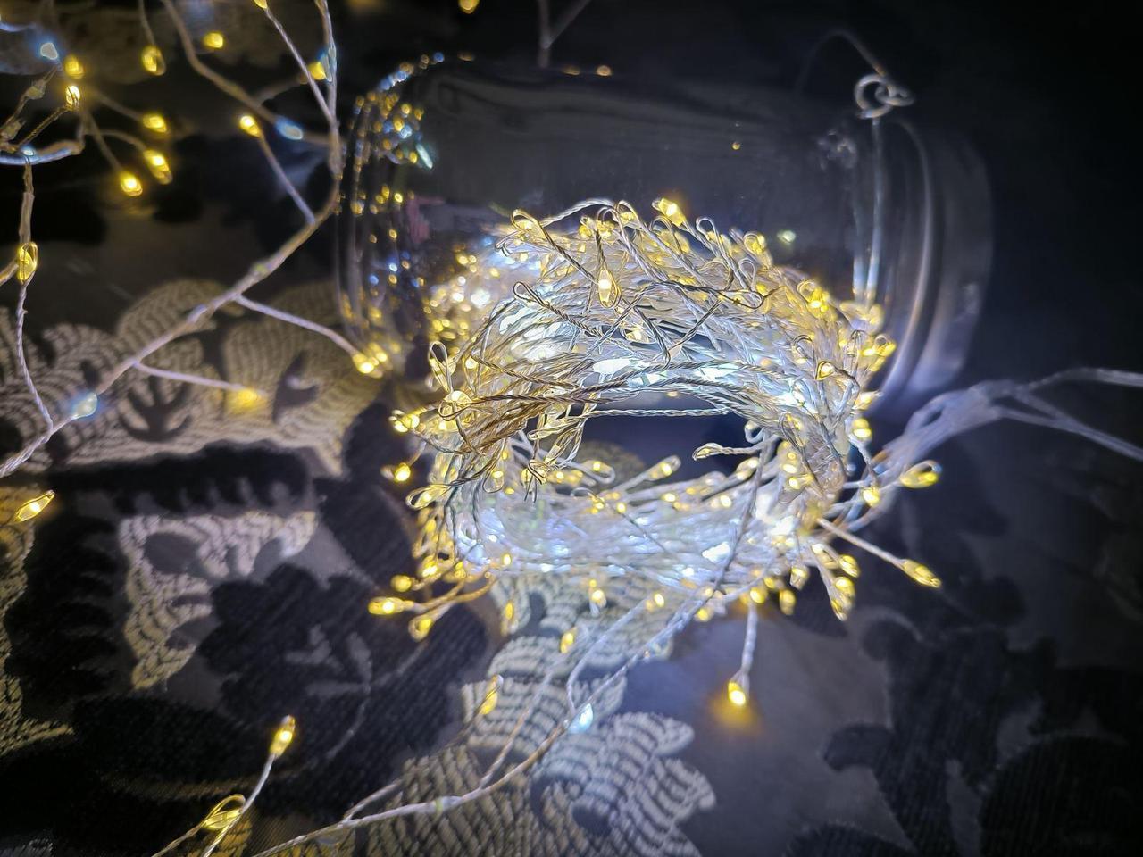 Гірлянда їжак 2.5м 400Led 8-режимів теплий білий+холодний білий колір, фото 1