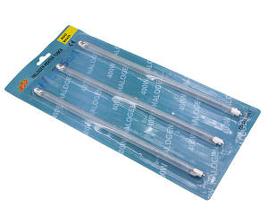 Галогенна лампа-нагрівач для мікрохвильовки, електрогриля (L=270 мм, 400 W), 3 шт (блістер)