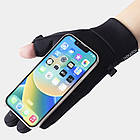 Зимові рукавиці з сенсорним пальцем, Розмір М, Чорні / Повнопалі рукавички чоловічі / Сенсорні рукавиці, фото 2