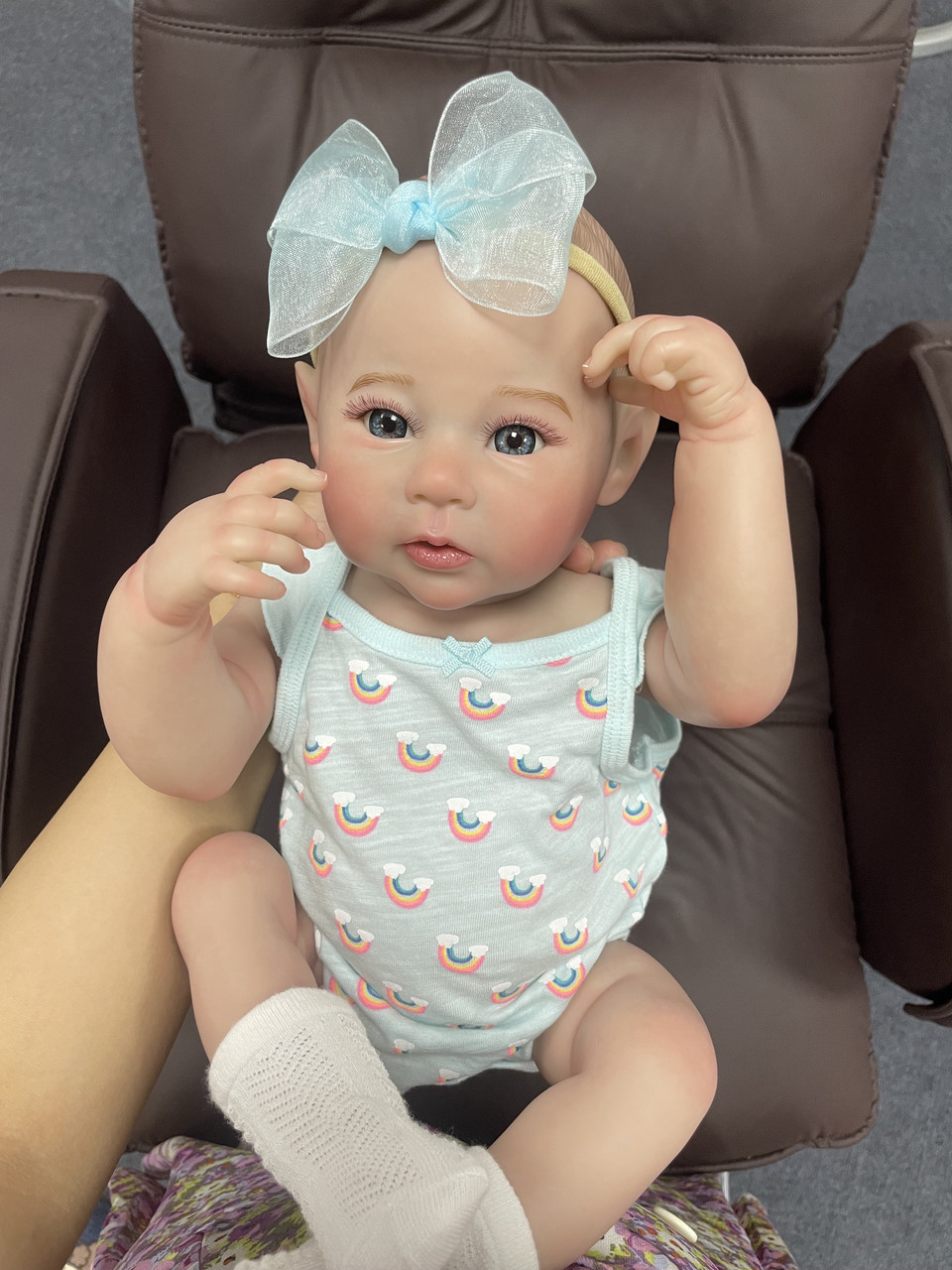 Реалістична лялька Реборн дівчинка повністю вініловий пупс Reborn 50 см силіконовий як жива справжня дитина + соска + пляшечка
