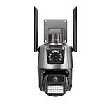 Вулична камера безпеки з подвійними об'єктивами, P11 V380 360°, 8MP Wi-Fi камера з автовідстеженням, IP66, фото 3