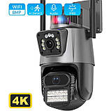 Вулична камера безпеки з подвійними об'єктивами, P11 V380 360°, 8MP Wi-Fi камера з автовідстеженням, IP66, фото 5