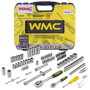 Набір інструментів 108 предметів 1/2", 1/4" (6гр.) WMC TOOLS 41082-5, фото 1