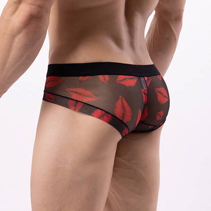 Чоловічі труси-брифи з принтом Kiss, фото 2