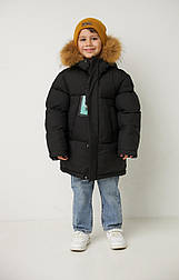 Тепла зимова двостороння дитяча куртка з капюшоном