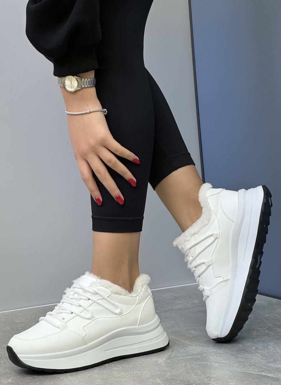 Кросівки жіночі зимові 8 пар у ящику білого кольору 36-41, фото 1