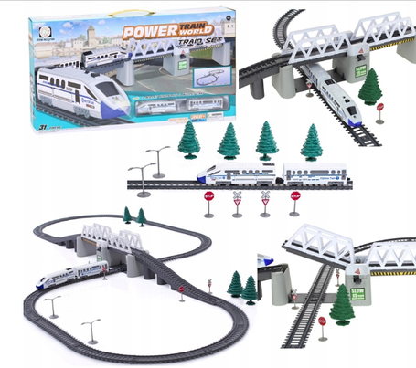 Дитяча залізниця зі швидкісним поїздом Power Train World 366 см, фото 1