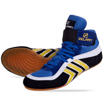Борцовки замшеві Zelart OB-4858-BL синій 41