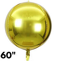 Фольгована кулька 4D сфера золотій 60" Китай в упаковці