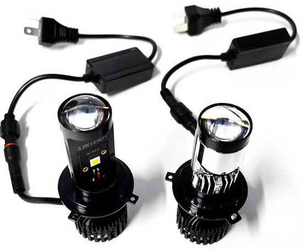Автомобільні LED лампи H4 міні лінзи ближнє дальнє світло 60 W 6000 K Y10Pro, фото 1