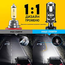Автомобільні LED лампи H4 міні лінзи ближнє дальнє світло 60 W 6000 K Y10Pro, фото 4