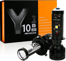 Автомобільні LED лампи H4 міні лінзи ближнє дальнє світло 60 W 6000 K Y10Pro, фото 3