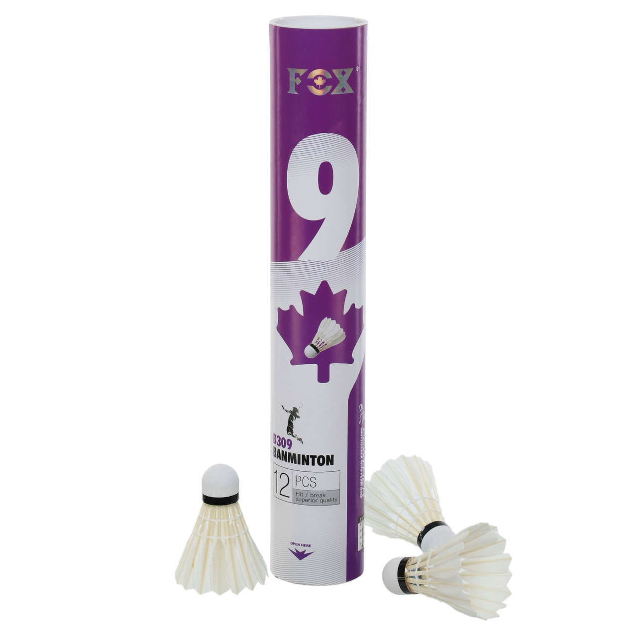 Волани для бадмінтону перові 12 шт. у тубусі FOX B309, фото 1