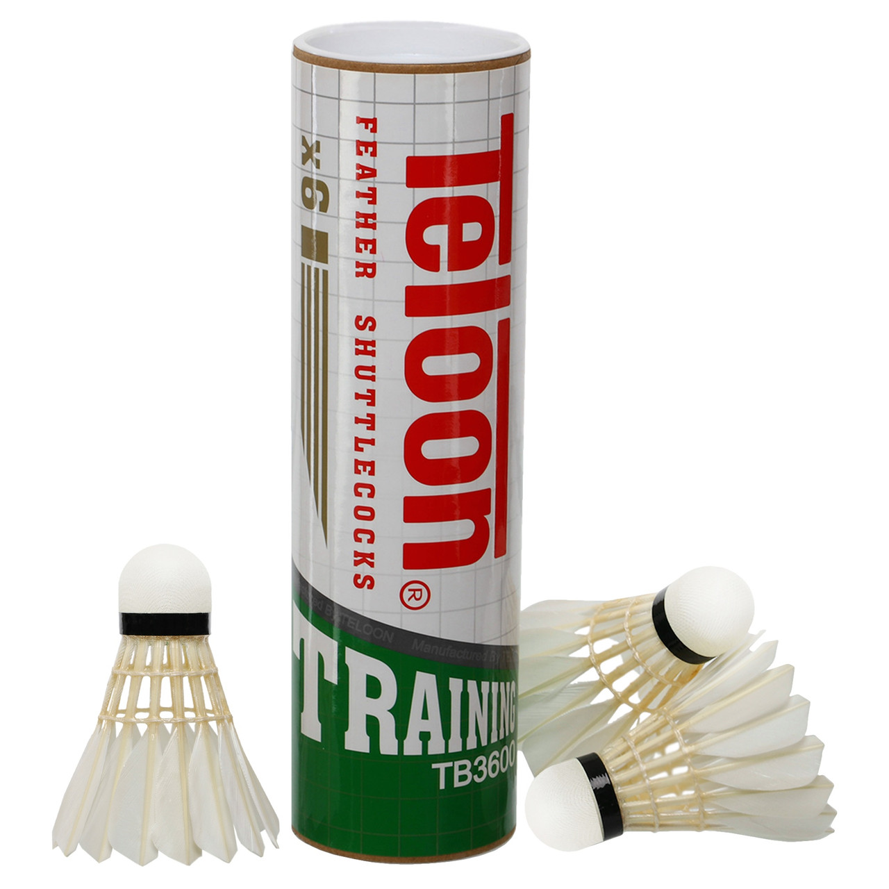 Волани для бадмінтону перові 6 шт. у тубусі TELOON TB3600, фото 1