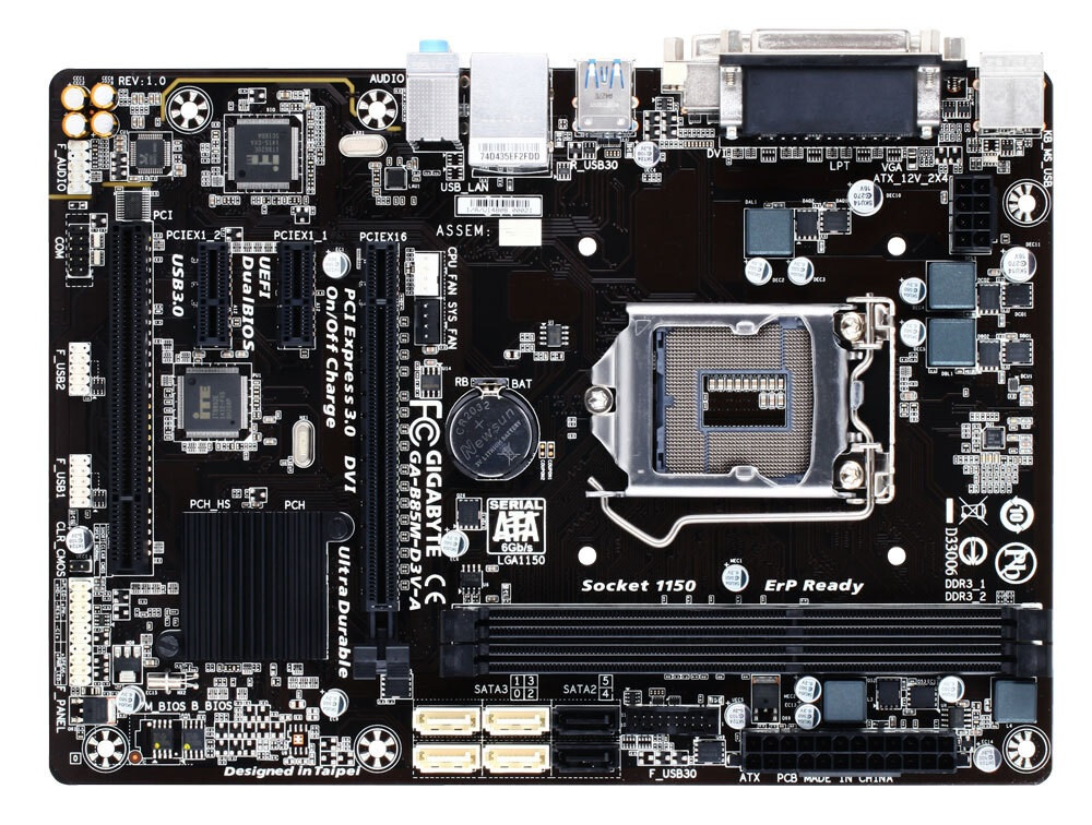 Нова! Материнська плата Gigabyte GA-B85M-D3V (s1150, B85, PCI-Ex16) ОЕМ, фото 1