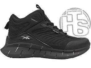 Чоловічі зимові кросівки Reebok Zig Kinetica Black White (з хутром) ALL10018