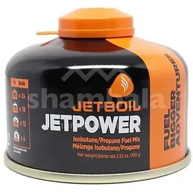 Газовий балон Jetboil Jetpower Fuel Blue 100 г - Різьбовий туристичний балон для пальників