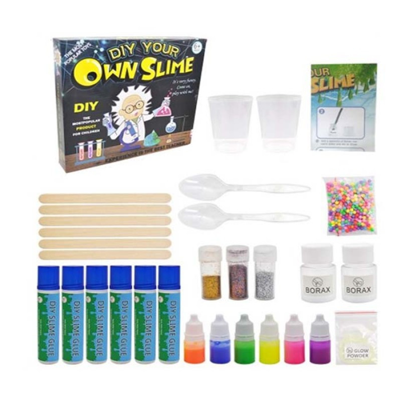 Лізун MK 5511, набір для творчості, зроби сам, фарби, ємності, інструменти, блиск, клей, фото 1