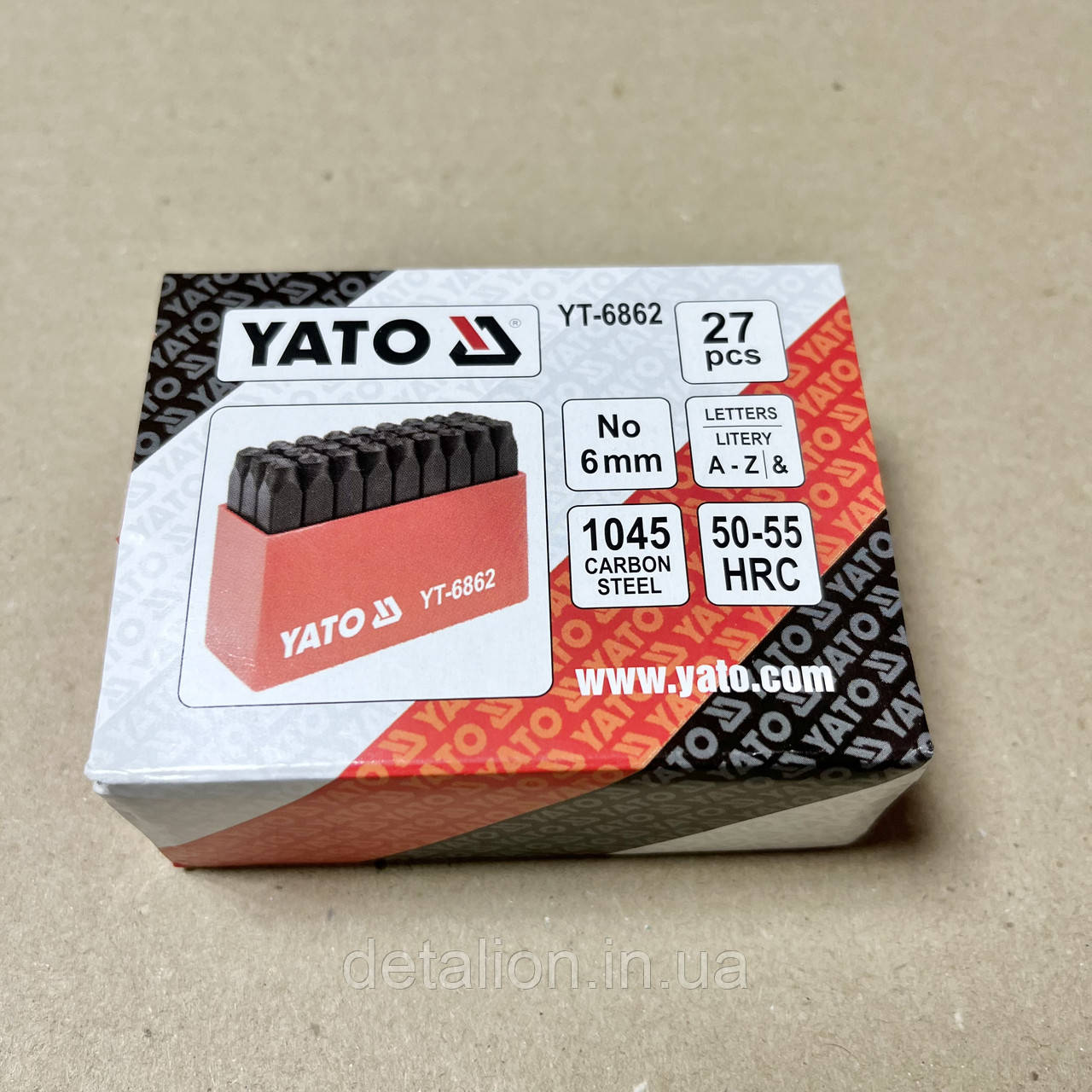 Трафарети літерні YATO, кпл. 27 шт, h-6 мм  [12]