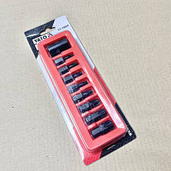 Набір насадок викруткових ударних YATO: TORX T30-T70 із 6-г. адаптером 1/2". 9 Ед. YT-10664