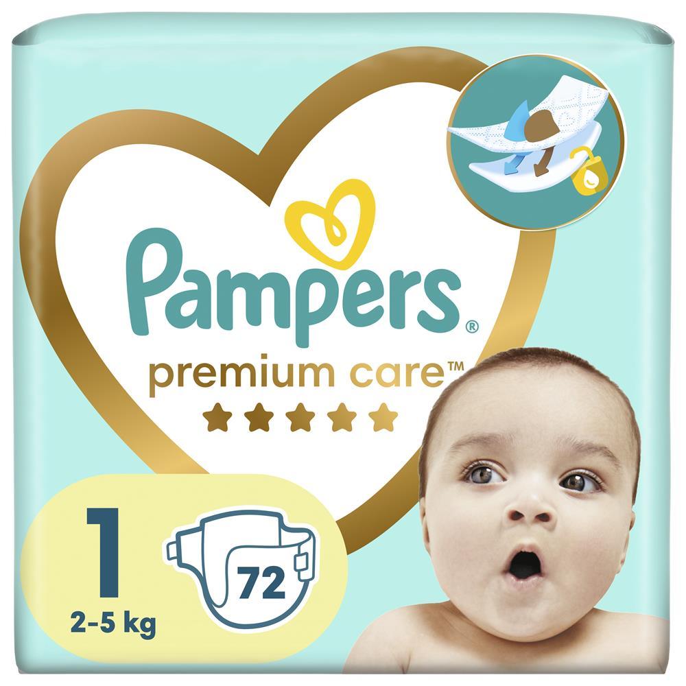 Дитячі підгузки Pampers Premium Care Newborn розмір 1 (2-5 кг) 72 шт. (Памперс)