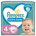 Дитячі підгузки Pampers Active Baby Maxi розмір 4 (9-14 кг) 46 шт. (Памперс), фото 8