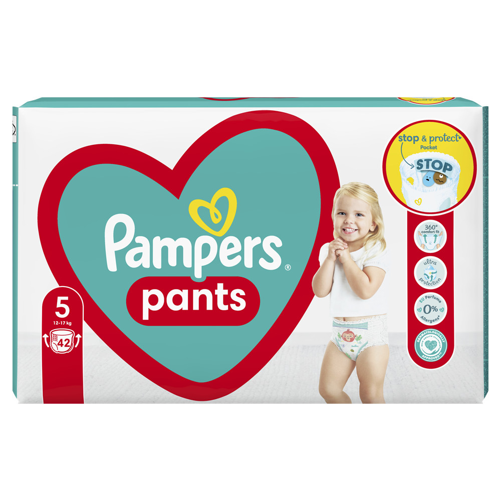 Підгузки-трусики Pampers Pants Junior розмір 5 (12-17 кг) 42 шт. (Памперс)