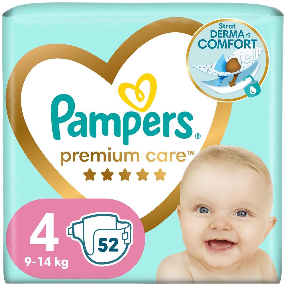 Дитячі підгузки Pampers Premium Care Maxi розмір 4 (9-14 кг) 52 шт. (Памперс)