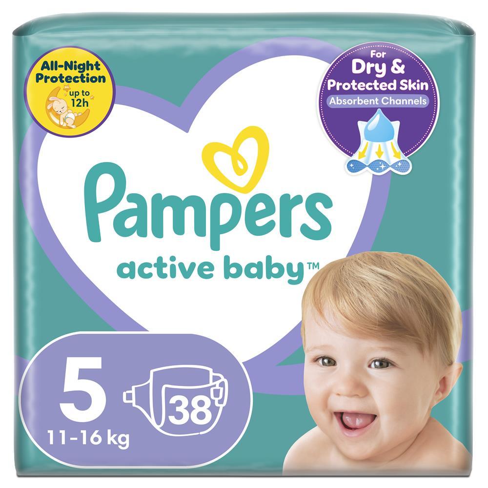 Дитячі підгузки Pampers Premium Active Baby Junior розмір 5 (11-16 кг) 38 шт.(Памперс)