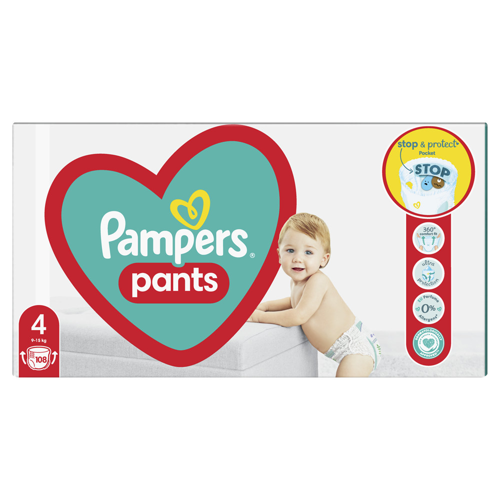 Підгузки-трусики Pampers Pants Maxi розмір 4 (9-15кг) 108 шт.(Памперс)