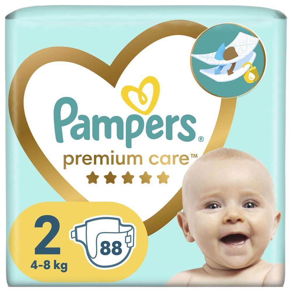 Дитячі підгузки Pampers Care Mini розмір 2 (4-8 кг) 88 шт. (Памперс)