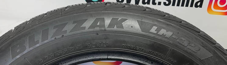Шини б/у легкові 225/55R17 BRIDGESTONE BLIZZAK LM-32 зима, фото 3