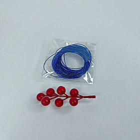 Парчовий шнур для бірок та декорування, 1 мм, 10 м, "синій"