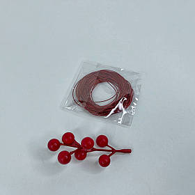 Парчовий шнур для бірок та декорування, 1 мм, 10 м, "червоний"