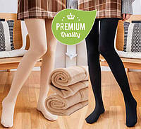 Детские теплые зимние колготки для девочек на меху/флисе Термоколготы детские черные бежевые110/128/134/160