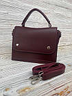 Сумка жіноча з клапаном і довгим ремінцем 21*16 см Nata Бордо, фото 2