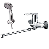 Змішувач для ванни з довгим виливом 35 см Haiba Germes 006 EURO Хайба, фото 8