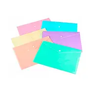 Папка-конверт (А6, на кнопці, пластикова, глянець пастель, Mix) Optima О31357