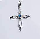 Срібний хрестик з золотими накладками, фото 3