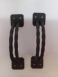 Ручка кручена чорна металева 220мм