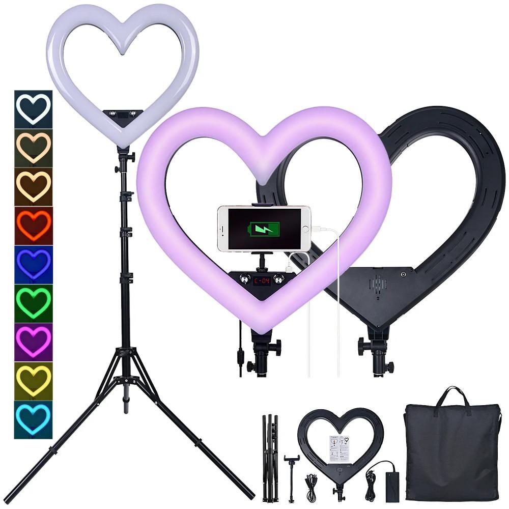 Кільцева лампа серце Heart Shaped Light RGB LED 48 cm 19" 268 Lights 68 RGB ZB-48