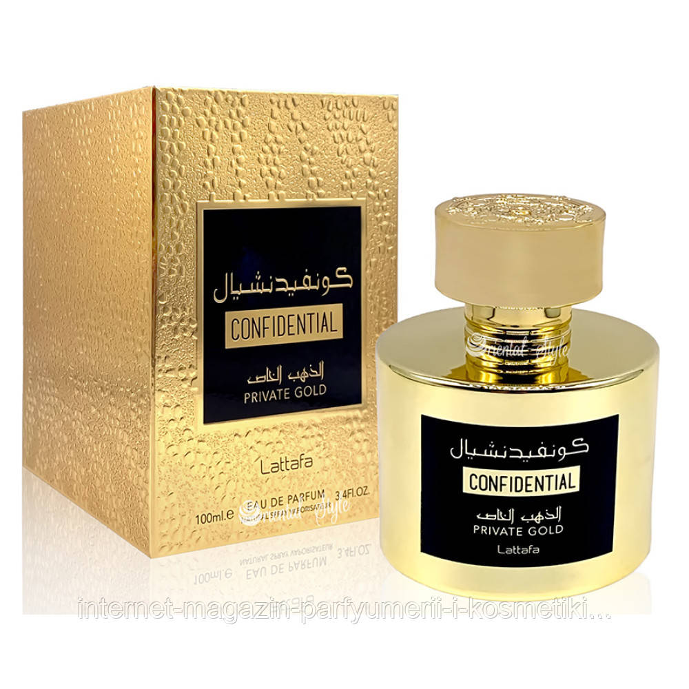 Парфумована вода Confidential Private Gold Lattafa Perfumes unisex 100ml