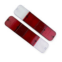 Скло ліхтаря Москвич 412 заднього (червоне+біле) (к-кт 2 шт)