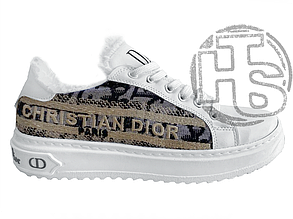 Жіночі зимові кросівки Діор Dior Fur White Winter (з хутром) ALL13745