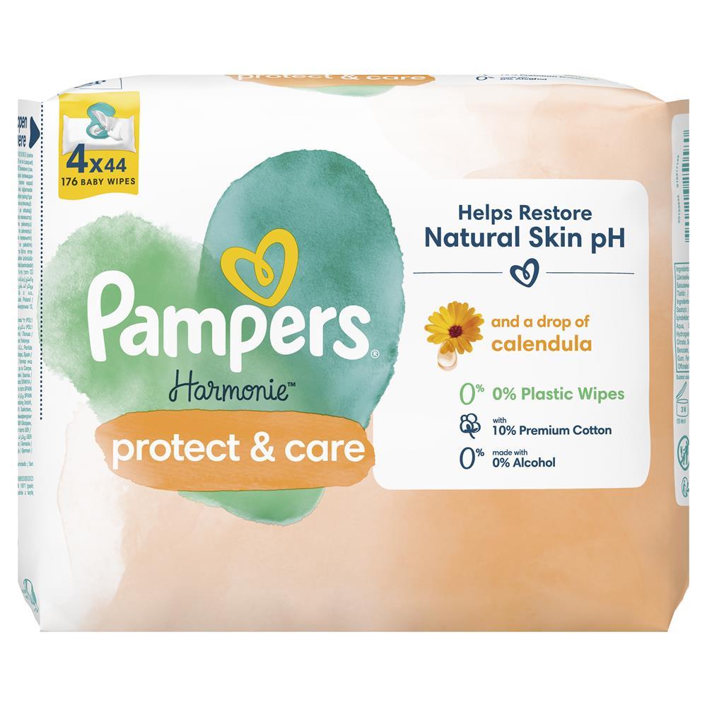 Дитячі вологі серветки Pampers Harmonie Защита и Уход 4х44 шт. (Памперс)