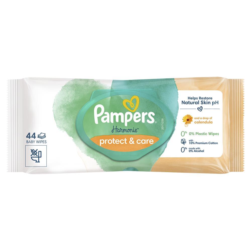 Дитячі вологі серветки Pampers Harmonie Защита и Уход 44 шт. (Памперс)